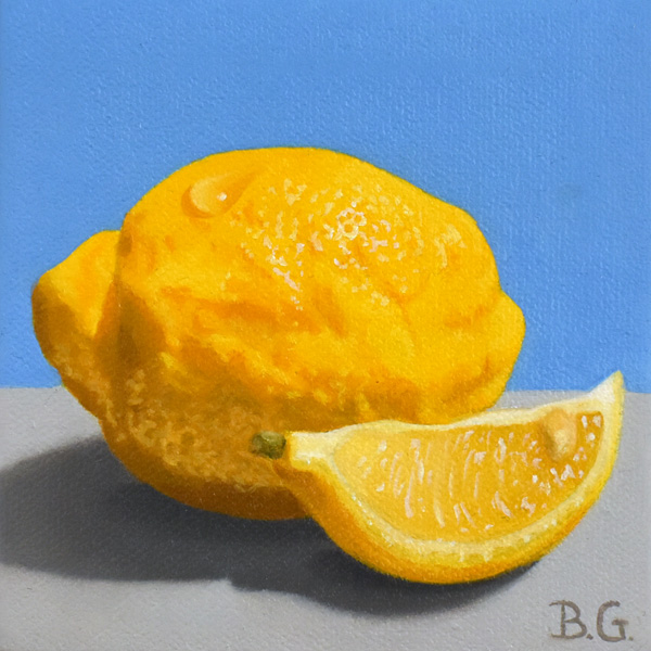 Lemon with a lemon wedge