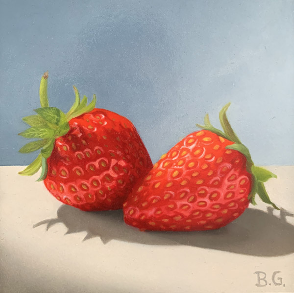 Two strawberries
