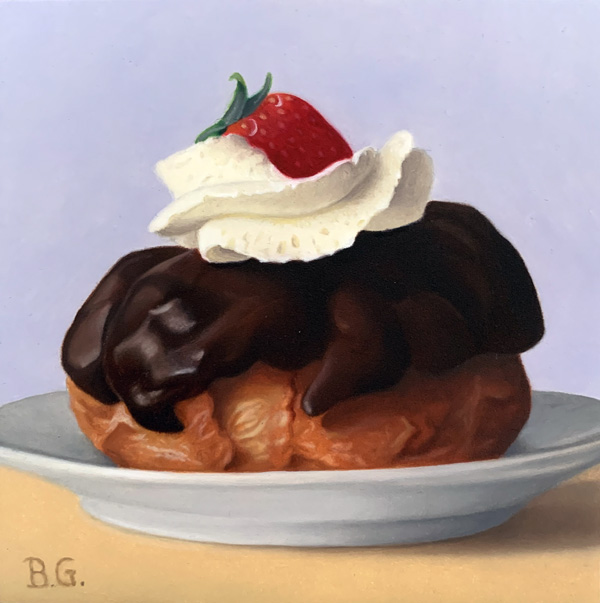 Moorkop with a strawberry